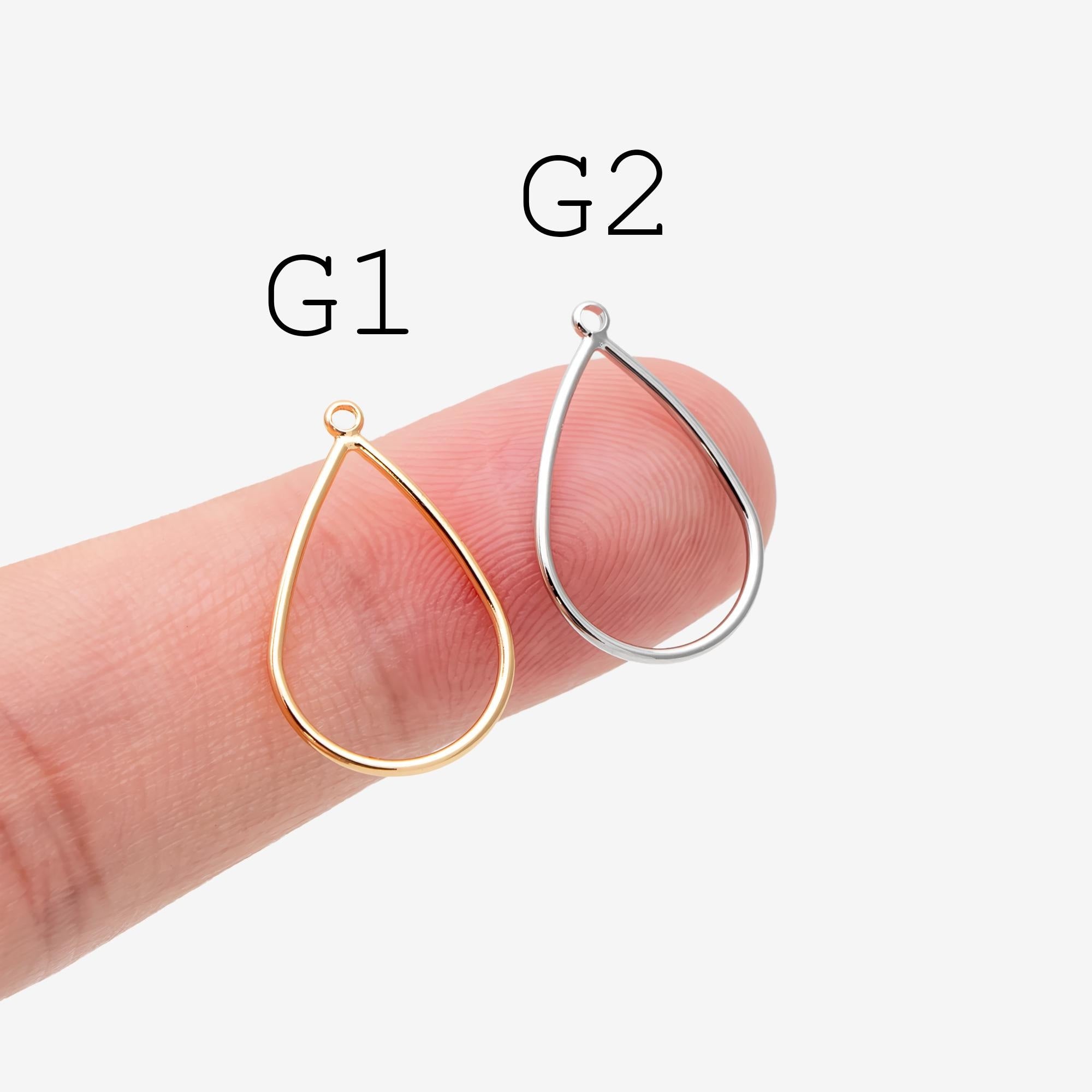 10pcs Gold/ Silver Tone Geometric Charms, 18K Gold/ Rhodium plated Brass Link Pendants, Teardrop Square Rhombus Triangle Heart (GB-368)